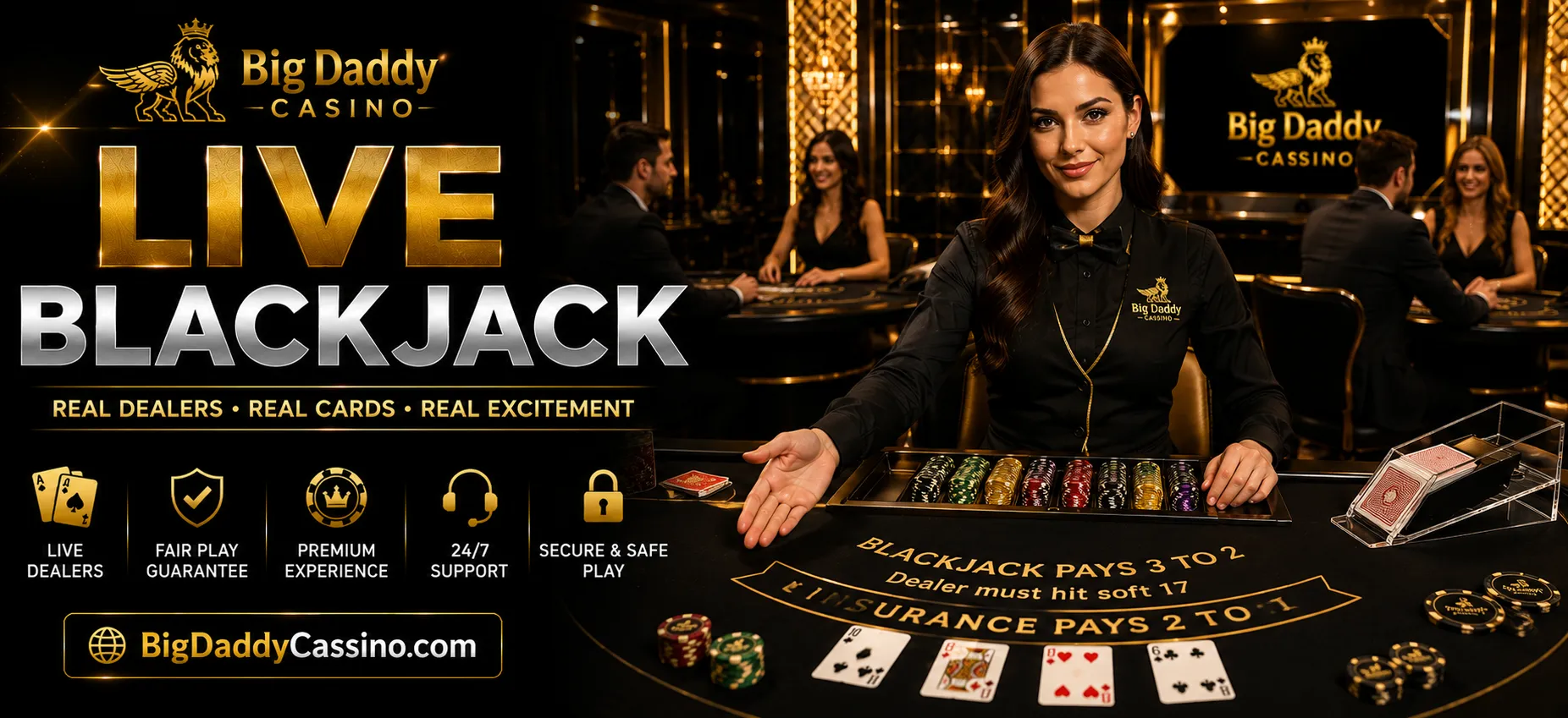 Live Blackjack at Big Daddy Casino