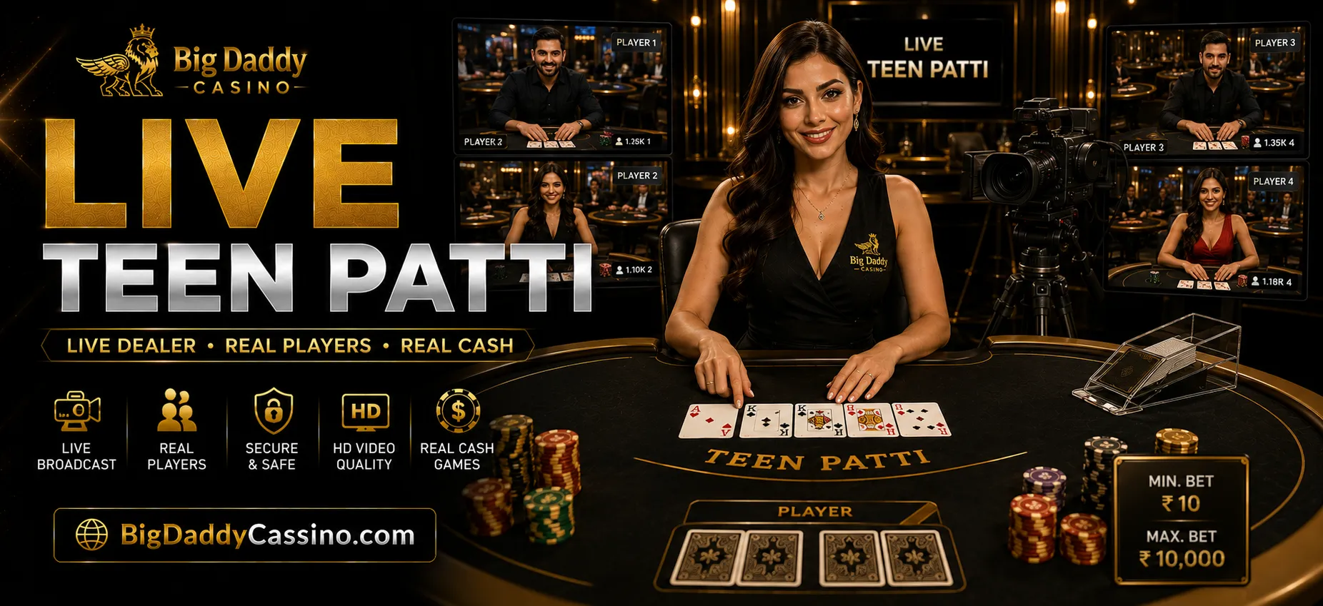 Live Teen Patti – Play with Real Dealers at Big Daddy Casino